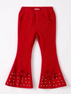 Red Pearl  Denim Pants