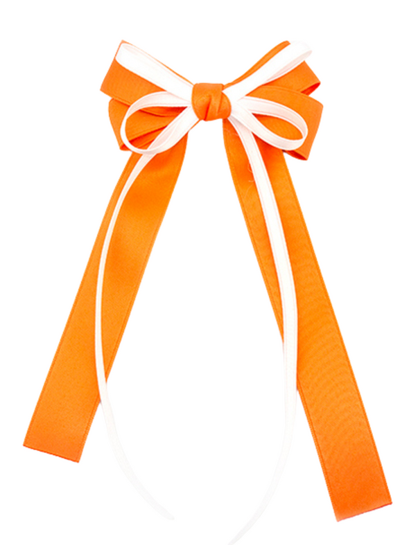 Orange And White Streamer Bow