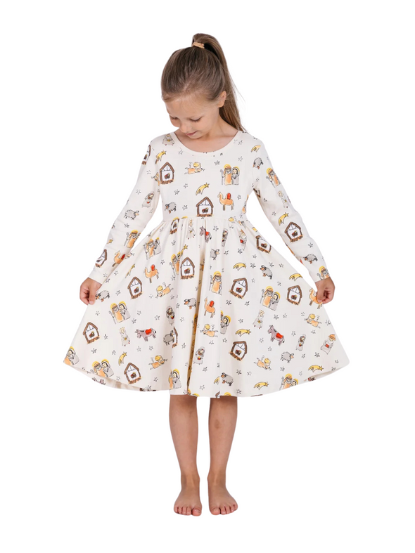 Away In The Manger Twirl Dress