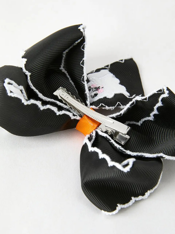 Halloween Ghost Black Hair Bow