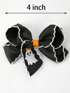 Halloween Ghost Black Hair Bow