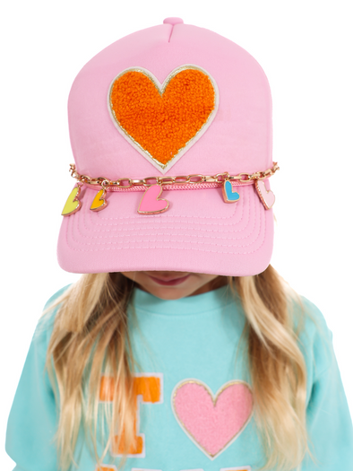 I Heart Orange Pink Snapback