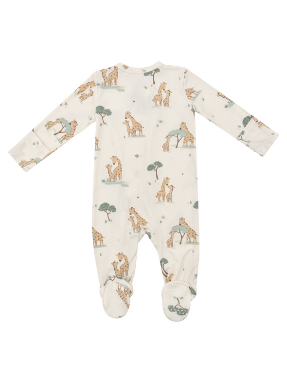 Giraffe Families Zipper Footie