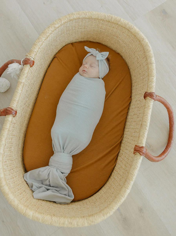 Ash Rib Knit Swaddle Blanket