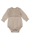 Organic Oatmeal Smocked Bodysuit