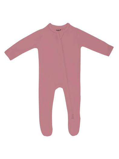 Dusty Rose Zippered Footie