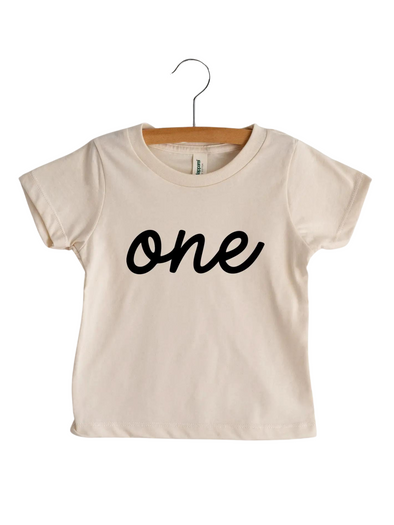 "One" Cursive Birthday Tee