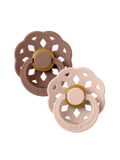 BIBS Boheme Pacifier 2 Pack - Woodchuck / Blush