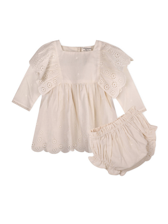 Eyelet Embroidered Dress + Bloomer Set