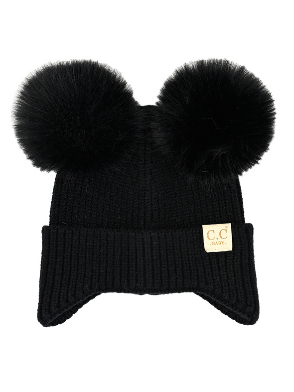 C.C. Black Pom Pom Beanie