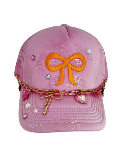 Pink Snapback With A Touch Of Orange