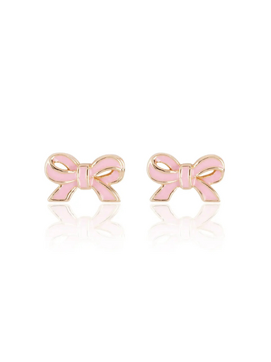 Pink Bows Stud Earrings