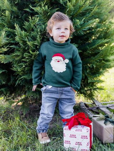 Green Santa Roll Neck Sweater