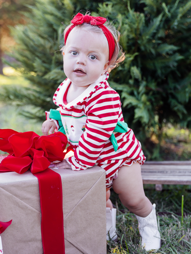 Santa Red Stripe Romper