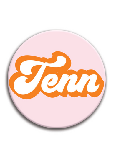 Pink Script Tenn Button