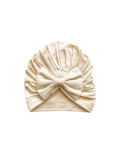 Bow Turban Hat - Cream