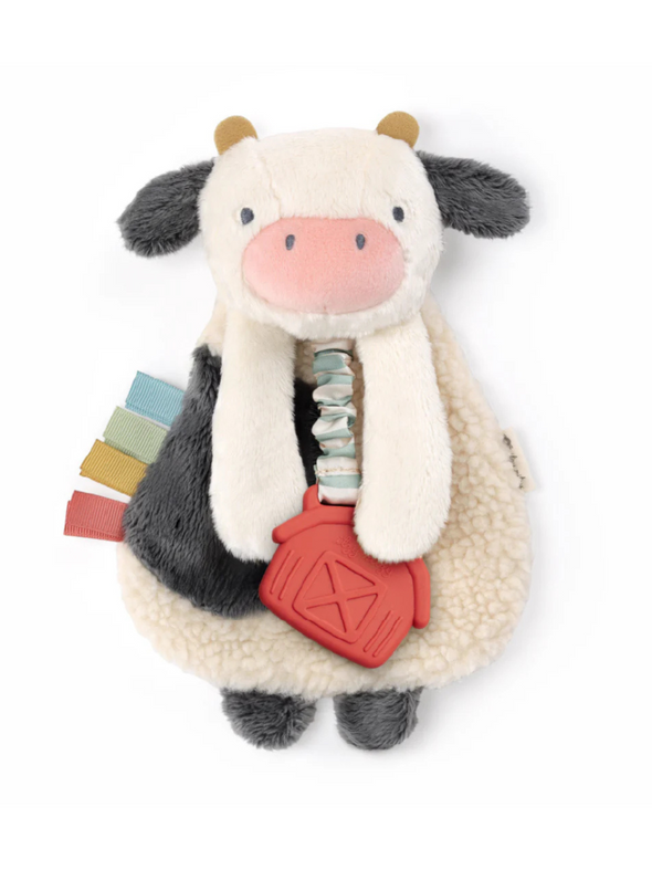 Itzy Lovey - Cow Plush with Silicone Teether