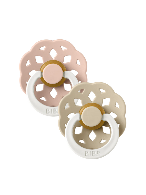 BIBS Boheme Glow Pacifier 2 Pack - Blush / Vanilla