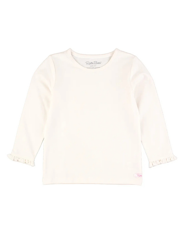 Ivory Long Sleeve Ruffle Top