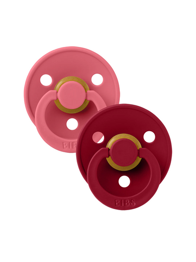 BIBS Pacifier 2 Pack - Coral / Ruby