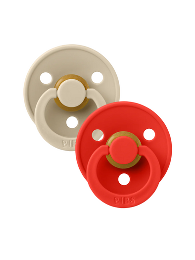 BIBS Pacifier 2 Pack - Vanilla / Candy Apple