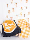 Orange And White Gingham Plush Blanket