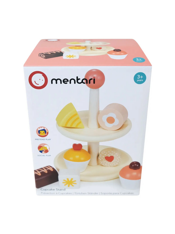 Wooden Cupcake Stand Toy Set