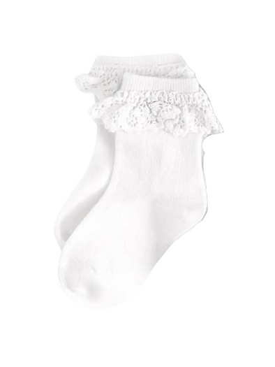 White Lace Midi Socks