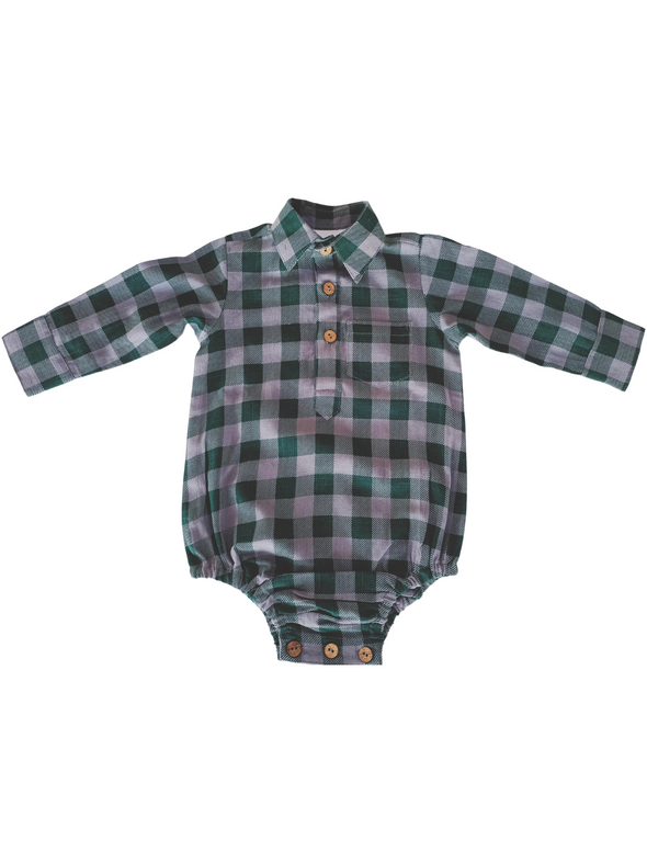 Greenley Plaid Button Down Bodysuit