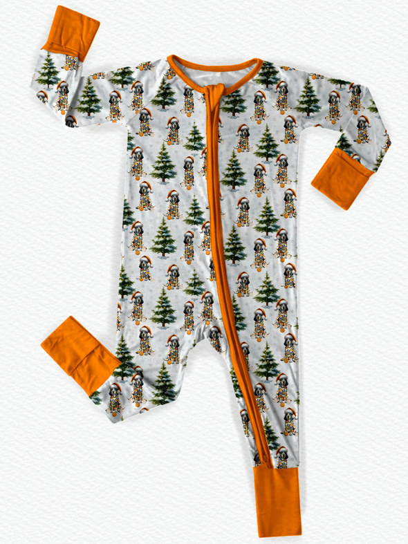 Hound Dog Christmas Romper