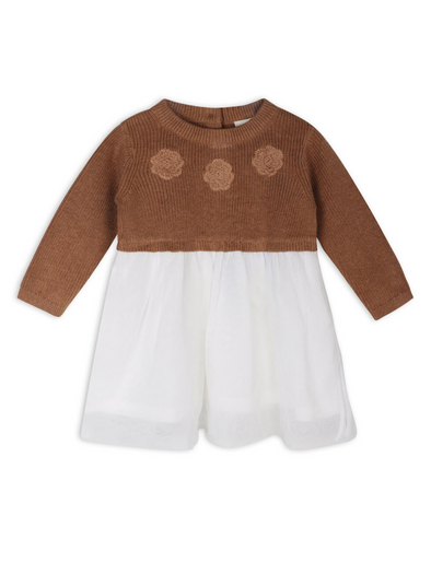 Floral Embroidered Sweater Tutu Dress