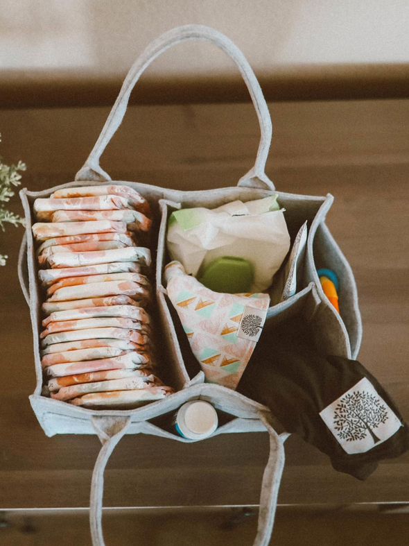 Grey Diaper Caddy