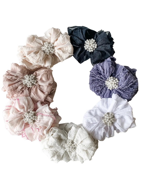 Pearl Ruffled Headbands