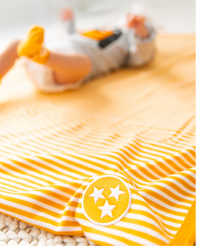 Tri-Star Orange Stripe Baby Blanket