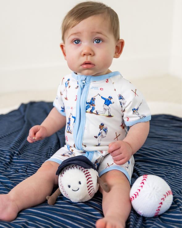 Baseball Short Sleeve Romper