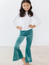 Aquamarine Ribbed Velvet Bells