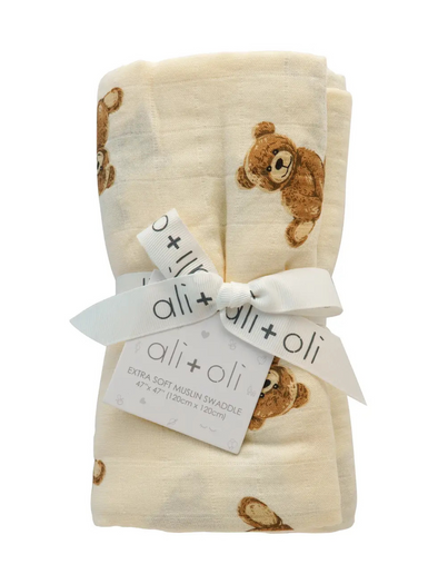 Teddy Bear Swaddle Baby Blanket