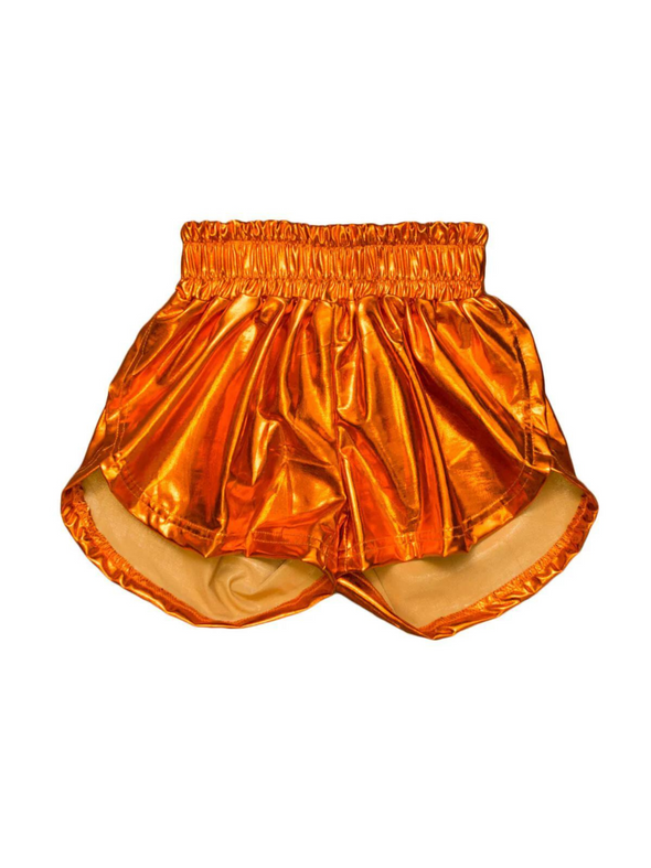 Orange Metallic Shorts