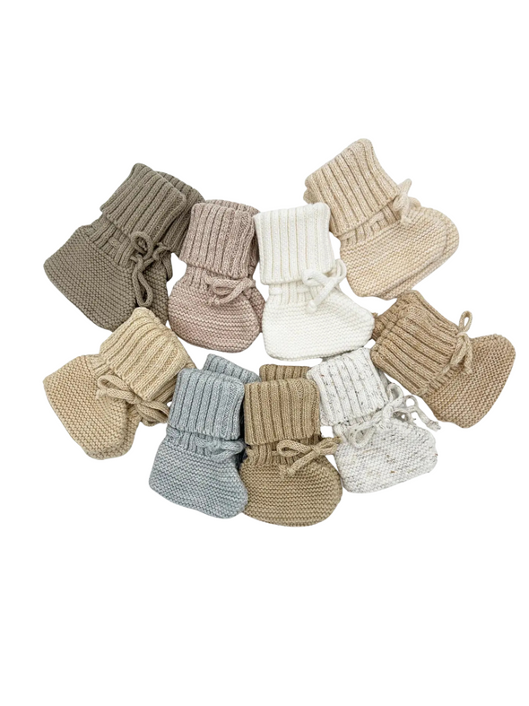 Garter Newborn  Knit Booties