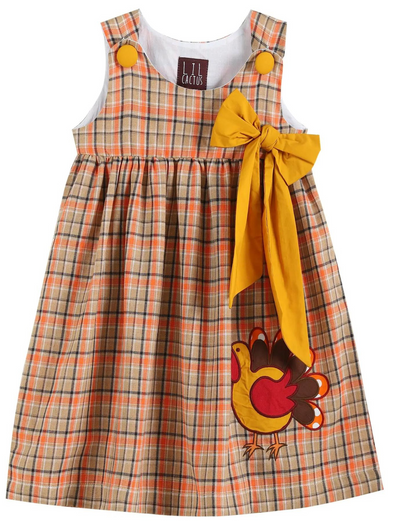 Turkey Plaid Bow Dress