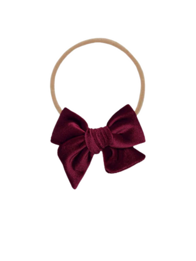 Lou Lou Velvet Wine Bow Headband