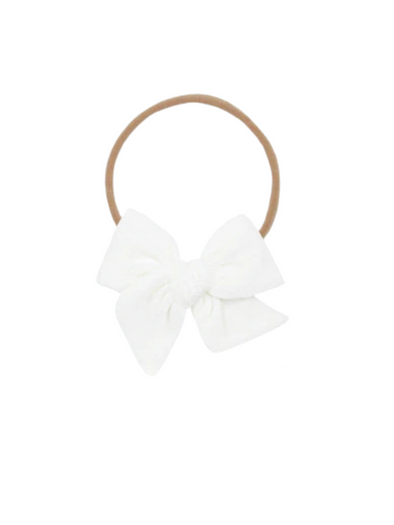 Lou Lou Velvet Ivory Bow Headband