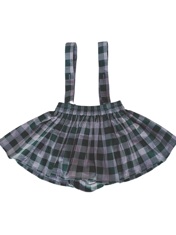 Greenley Plaid Skirted Suspender Bloomer