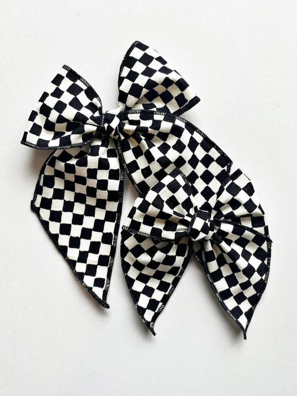 B&W Checkered Elle Bow