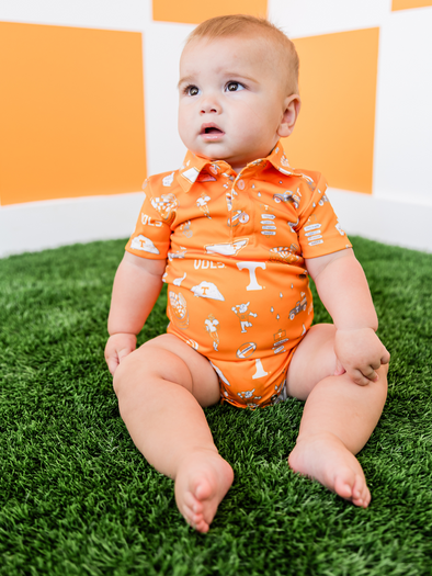 Vols Repeat Orange Short Sleeve Polo Bodysuit