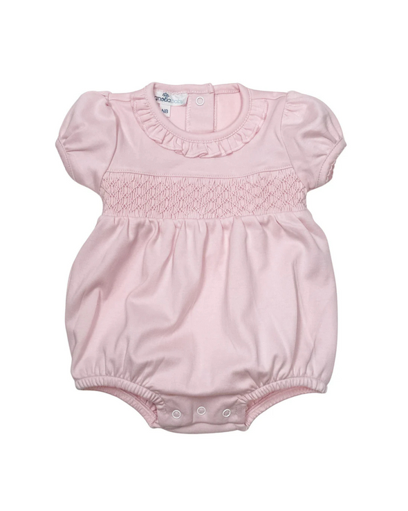 Essentials Pink Smocked Bubble