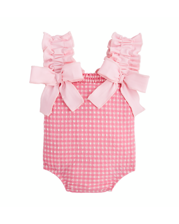 Crinkle Check One Piece Swimsuit