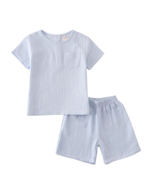 Sky Blue Muslin Short Set