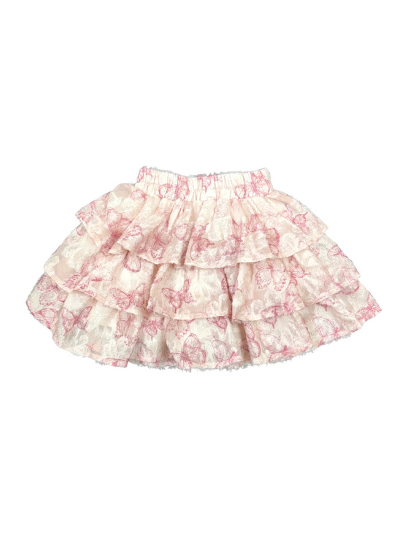 Pink Tiered Butterfly Skort