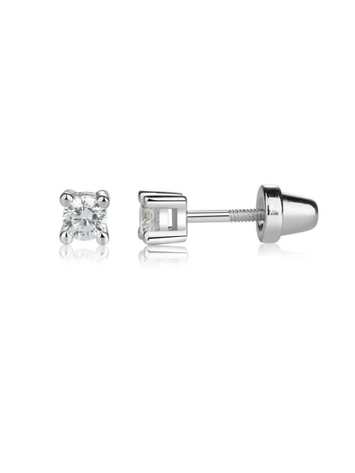 Sterling Silver CZ Stud Earrings